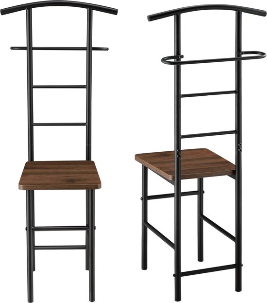 Dressboy Eliseo - Kledingrek Stoel - 107x45x45 cm - Walnootkleurig - Modern Design