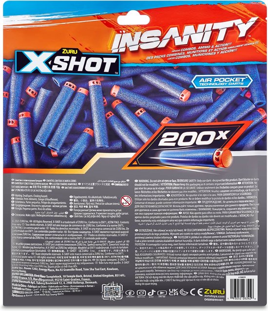 Recharge fléchettes X-shot x200 Zuru : King Jouet, Nerf et jeux de tirs  Zuru - Jeux d'extérieur