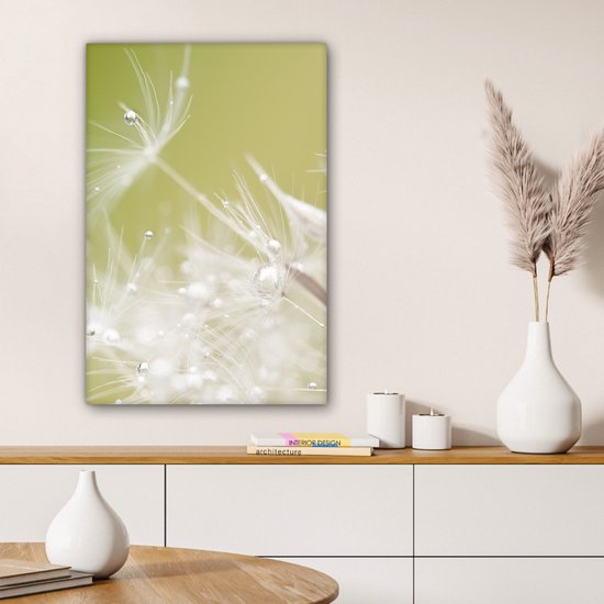 Peinture sur toile - Fleurs - Plantes - Water - Vert - Photo sur toile - 40x60 cm - Canvasdoek - Peintures sur toile