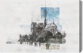 Schilderijkoning - Canvas Schilderij Notre Dame-Kathedraal, Parijs - 40 x 30 cm