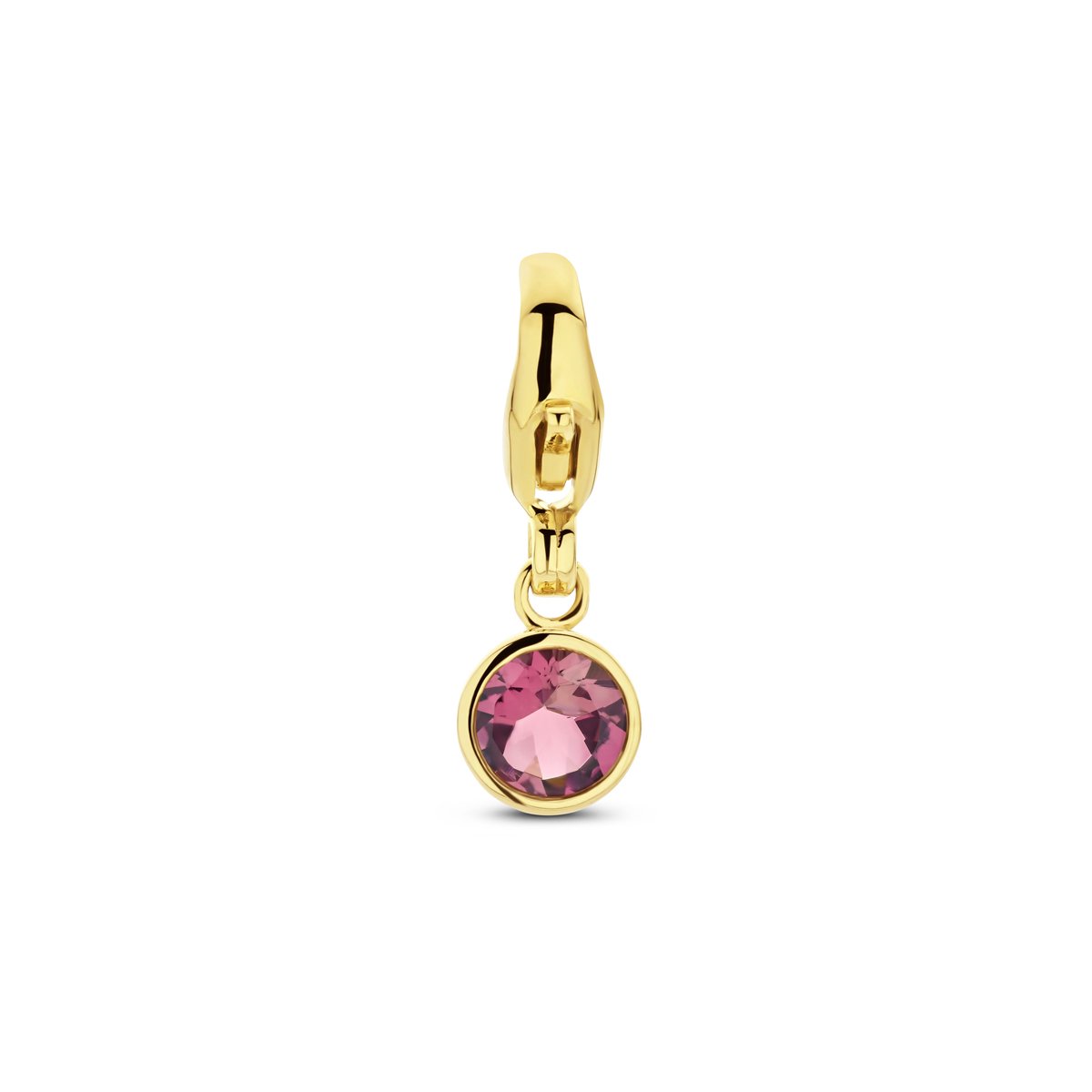 14K geelgoud slotbedel met geboortesteen roze toermalijn oktober 4028179
