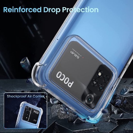 Coque LuxeBass adaptée pour Xiaomi Poco X4 Pro - AntiShock - TPU - Transparente - coque de téléphone - housse de téléphone portable - housses de téléphone portable