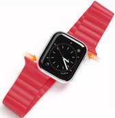 Dux Ducis Geschikt voor Apple Watch 1 / 2 / 3 / 4 / 5 / 6 / 7 / 8 / 9 / SE / Ultra 49MM/45MM/44MM/42MM Bandje Magneetsluiting Rood