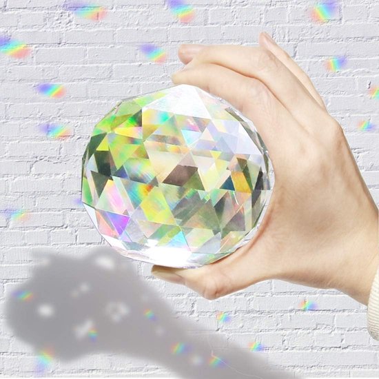 Boule de cristal en verre transparent prisme attrape-soleil Rainbow