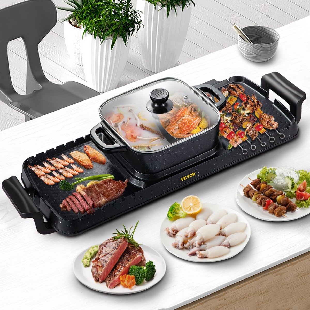 Tristar PZ-9131 Electric Hot Pot and Korean Grill