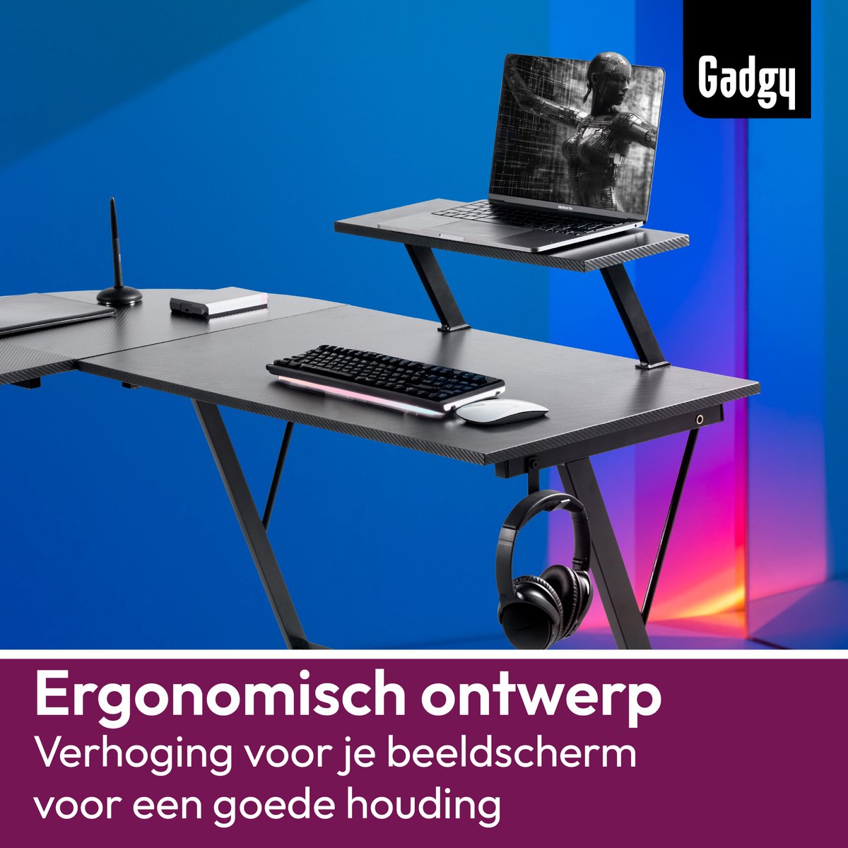 Gadgy Gadgy Carbon PRO Gaming Bureau - afbeelding 5