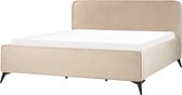 VALOGNES - Tweepersoonsbed - Taupe - 180 x 200 cm - Fluweel