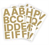 Letter stickers / Plakletters - Stickervellen Set - Metallic Goud - 6cm hoog - Geschikt voor binnen en buiten - Standaard lettertype - Mat