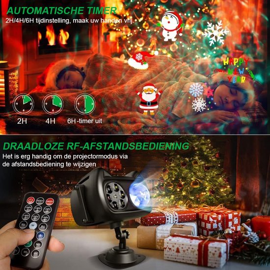 Éclairage de projecteur de Noël Halloween - Intérieur et extérieur - Étanche - LED - 74 motifs - 10 couleurs - Wave Ocean - Télécommande 2 en 1