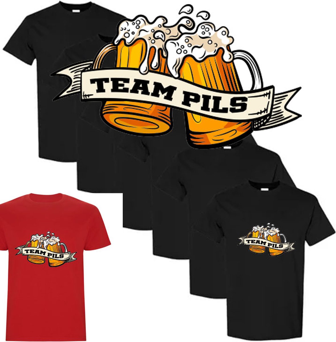 17 Team Pils Shirts - Vrijgezellenfeest - Voetbal - Toernooi - Vrijgezel - Feest