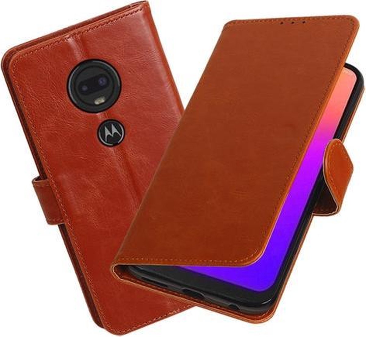 Motief Bookstyle Hoesje voor Motorola Moto G7 / G7 Plus Bruin