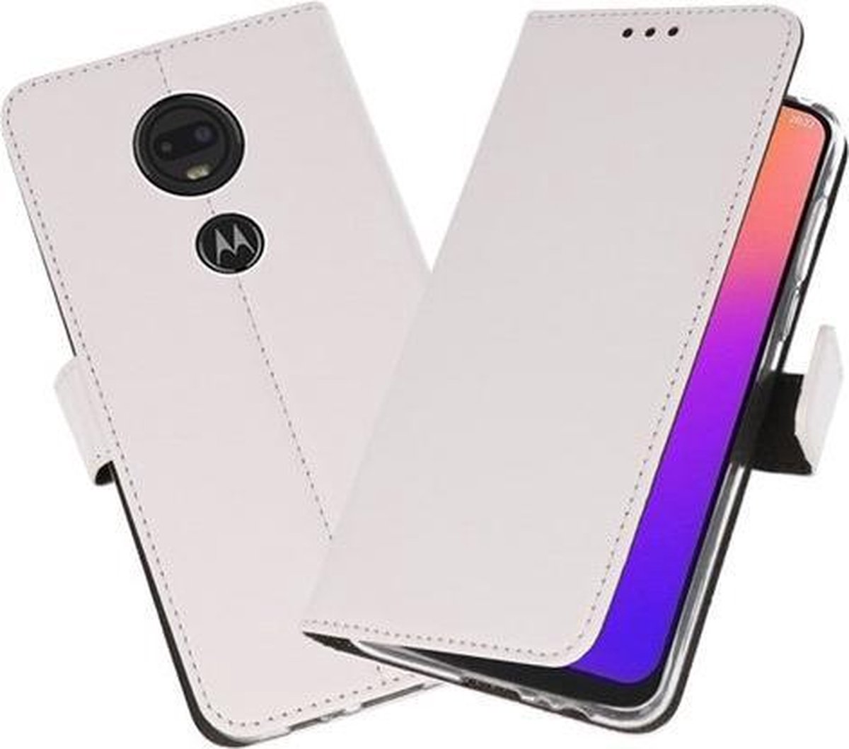 Bestcases Pasjeshouder Telefoonhoesje Motorola Moto G7 - Moto G7 Plus - Wit