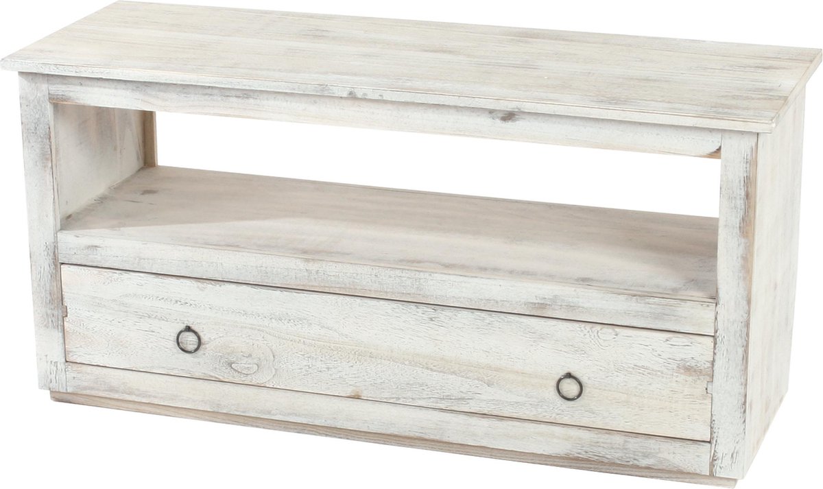 MCW Salontafel Woonkamertafel Bijzettafel, shabby look, vintage ~ wit