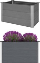 The Living Store Verhoogde Plantenbak - Grijs - 100 x 50 x 54 cm - Duurzaam Hout-Kunststof-Composiet