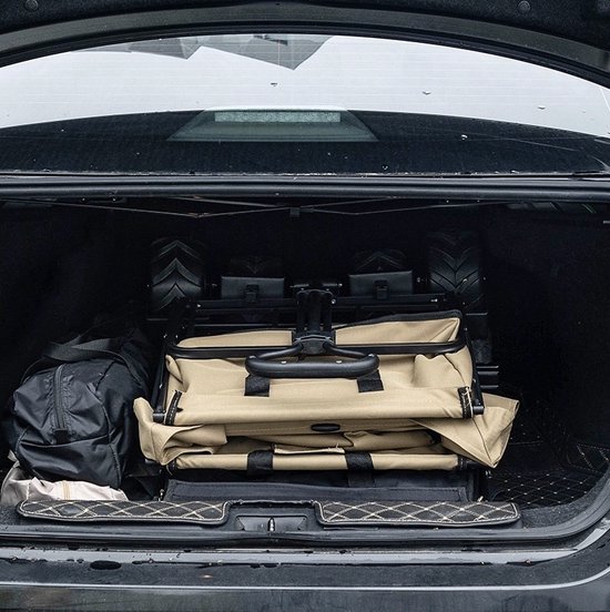 Bolderkar - 8 inch - Inklapbaar - Handkar - Transportkar - Gereedschapskar - Met verstelbare handgreep - Draagvermogen 150 kg - Inhoud 150 L - Zwart van Opvouwbare Bolderkar — afbeelding 5