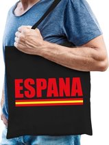 Katoenen Spanje supporter tasje Espana zwart - 10 liter - Spaanse supporter cadeautas