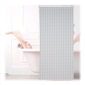 Relaxdays douche rolgordijn geruit - vochtbestendig badkamer gordijn - pvc - douchegordijn - 120x240cm