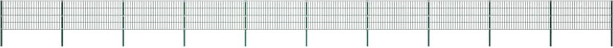 The Living Store Dubbelstaafmatten - 17x0.8m - Mosgroen - Gepoedercoat ijzer