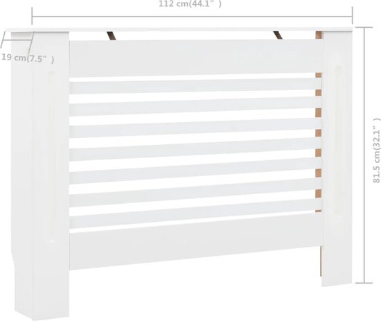 vidaXL Radiatorombouw 112x19x81 cm MDF zwart