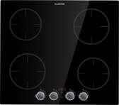 Klarstein Appetito 4 Inbouw Kookplaat - 4 Pitten, 5500 Watt, RVS, Draaiknoppen, Restwarmte-indicator - Elektrische Kookplaat