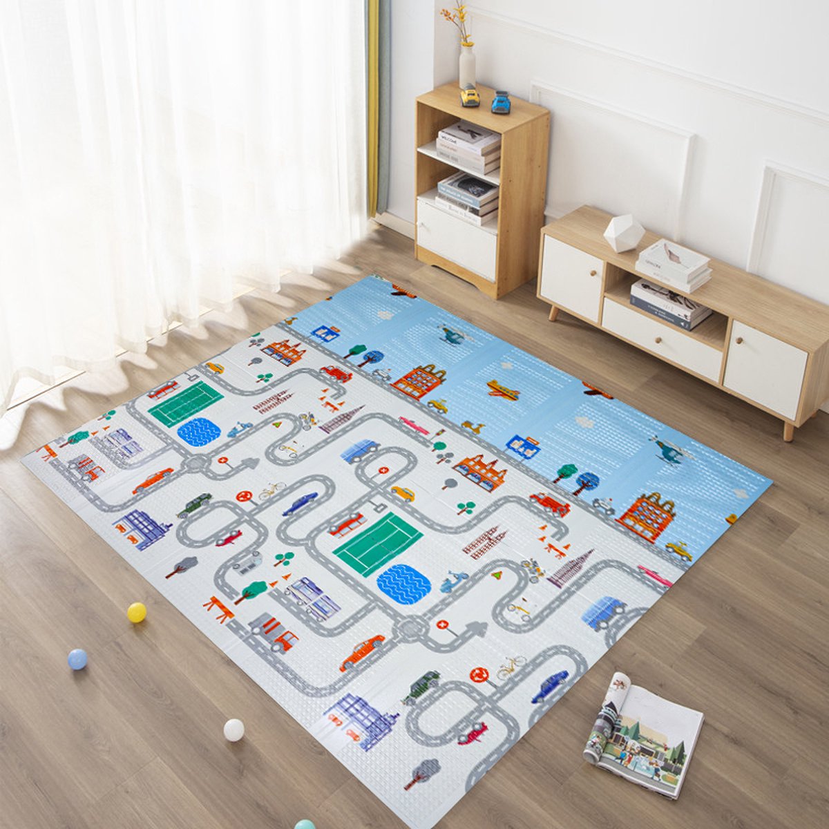 Buxibo - Dubbelzijdige Speelmat Foam - Dik XPE Foam - Kruipmat - Speelkleed - Vloermat - Baby/Peuter & Kind - Multicolor - XPE-014 - 200x180cm — afbeelding 5