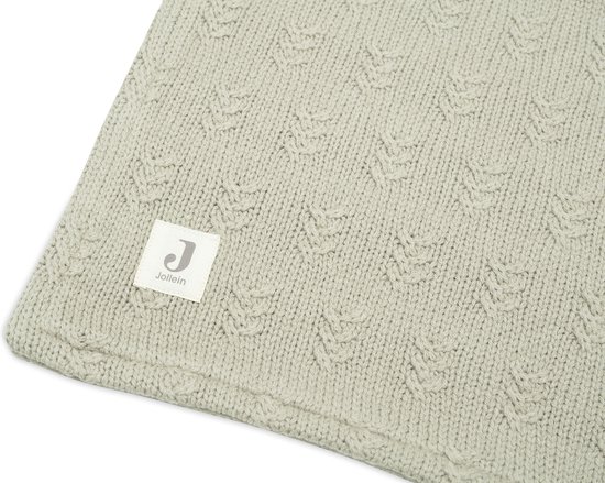 Jollein - Deken Ledikant 100x150cm - Dekentje Baby - Grain Knit - Olive Green/Velour van Jollein — afbeelding 3