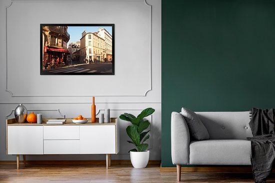 Fotolijst incl. Poster - De straatscène van Parijs - 90x60 cm - Posterlijst