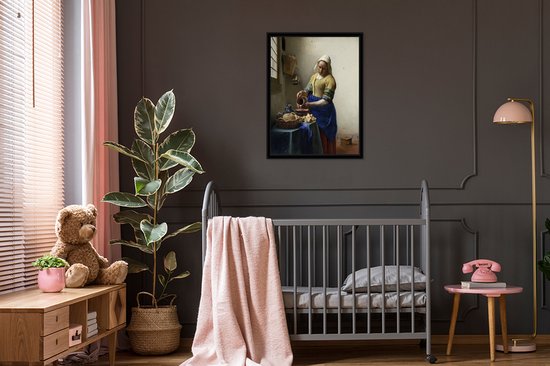 Affiche avec cadre La laitière - Johannes Vermeer - 60x80 cm