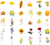 Stickerset Bladeren en Bloemen - 60 stuks - Tenderness of Leaves - Herfst - Blaadjes - Flowers
