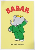 Babar The Little Elephant Waving (Yellow) (Babar de Olifant) | Poster | B2: 50 x 70 cm