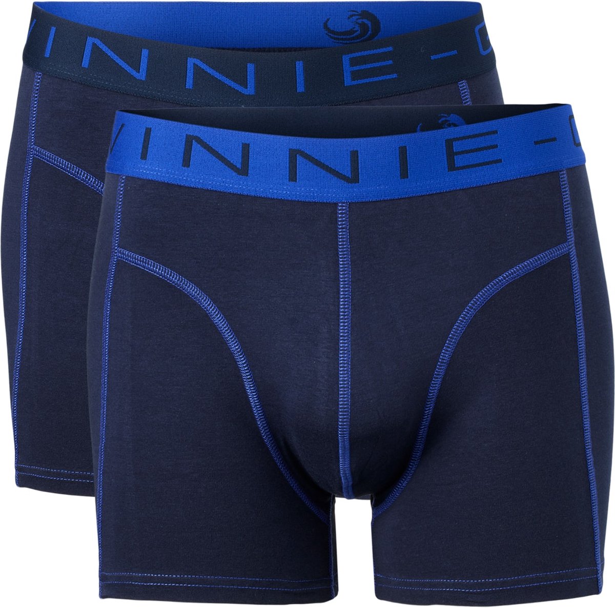 Vinnie-G Boxershorts 2-pack Navy/Royal Blue - Maat L - Heren Onderbroeken Donkerblauw - Geen irritante Labels - Katoen heren ondergoed