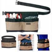 Porte-outils Cheqo® - tablier en jean - ceinture à outils - ceinture à outils - sac à outils - 2 compartiments - polyester Extra fort - 40x24cm