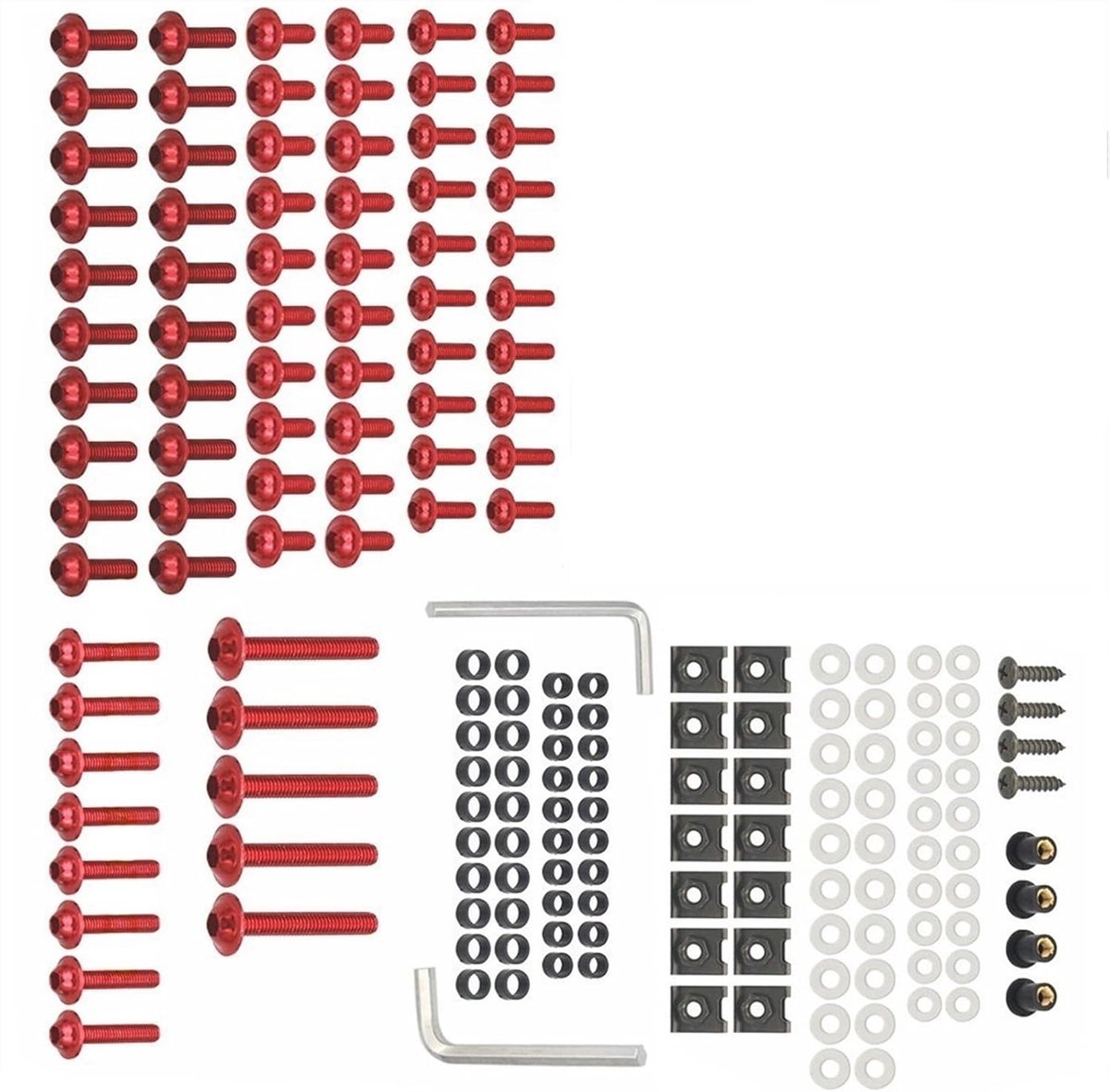Suzuki body kits (alle modellen & jaren) Universele kuip bouten Motorfiets onderdelen 177 stuks M6 kuip bout kit Kuip body bout onderdelen, Red