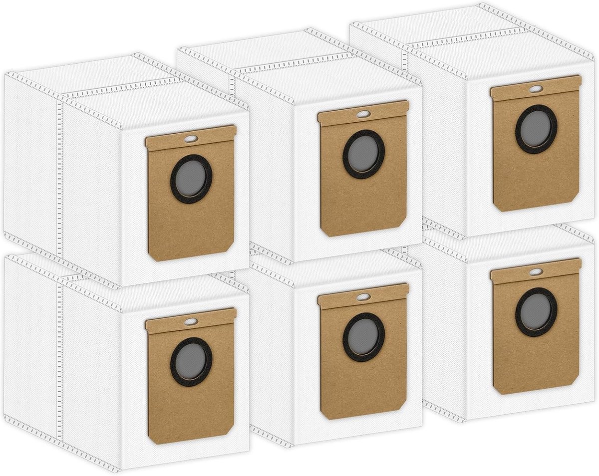 (6 Stuks) L50 L60 Stofzakken Vervanging Compatibel met Eufy L60/L60 Hybrid/L60 Ses/L50 Ses/L50-Serie Zelf Leeg Station, Robotstofzuiger Wegwerpzakken, Filterzakken