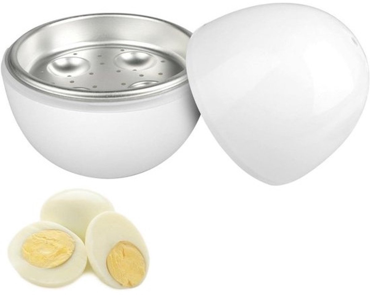 Magnetron Eierkoker - Stoom Pan - Ontbijt Maken - Gelijkmatige Verwarming - 4 Capaciteiten - Wit