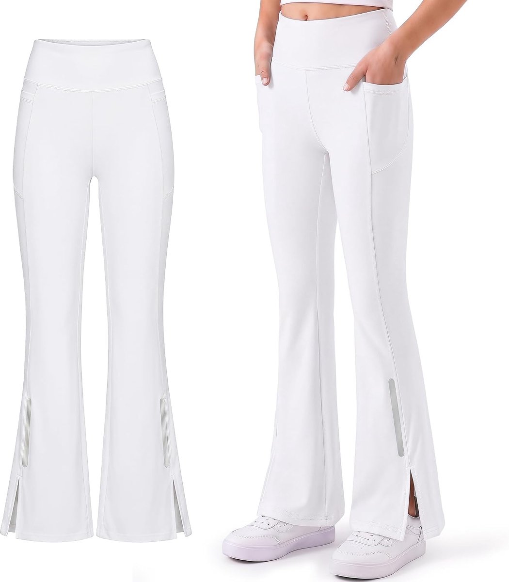 meisjeslegging met 2 zakken, broek met wijde pijpen, sportkleding voor kinderen van 7-15 jaar
