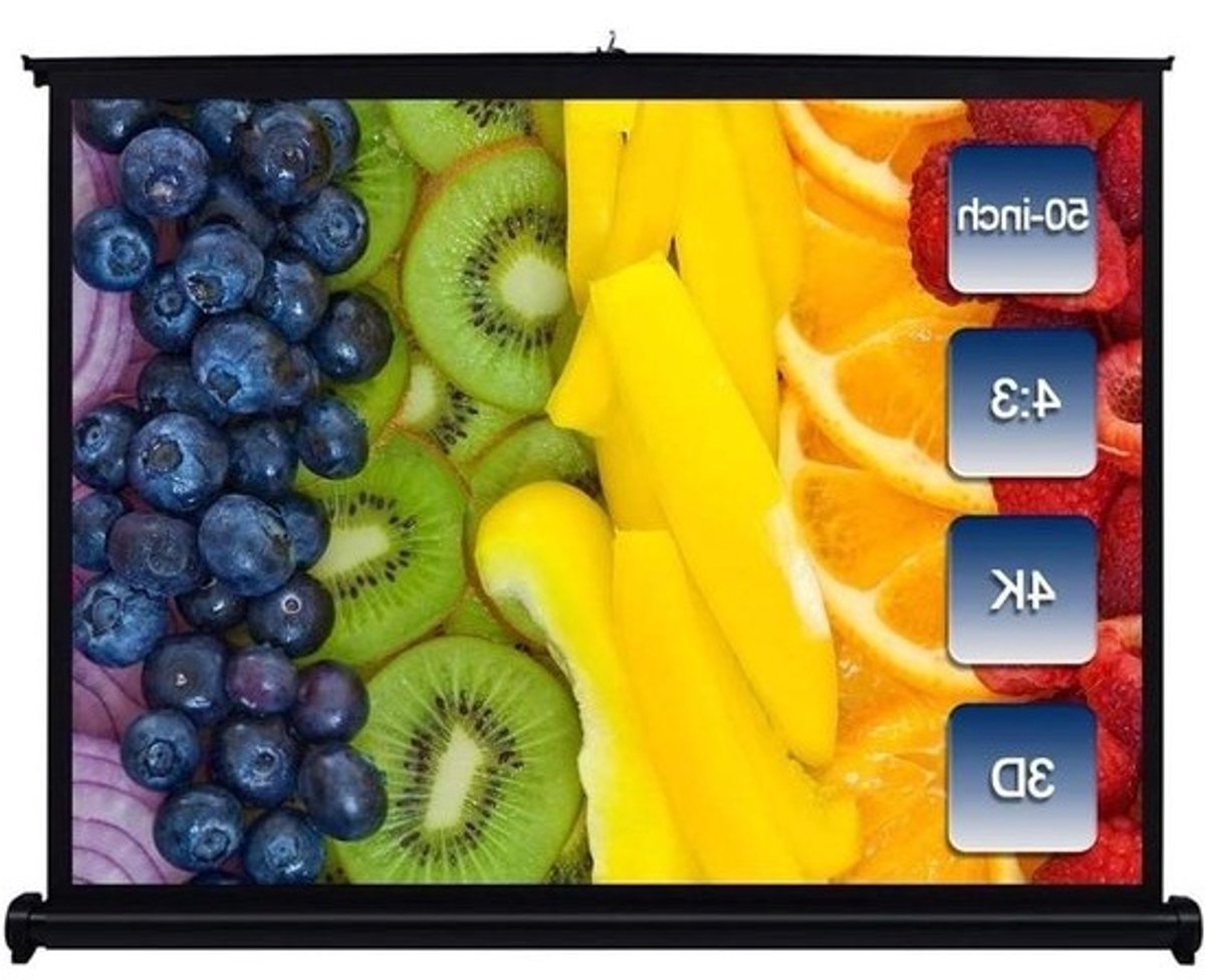 Projectiescherm Handheld - Opvouwbaar Scherm - Films Kijken - Aluminium Behuizing - 50 inch 4:3 - Wit