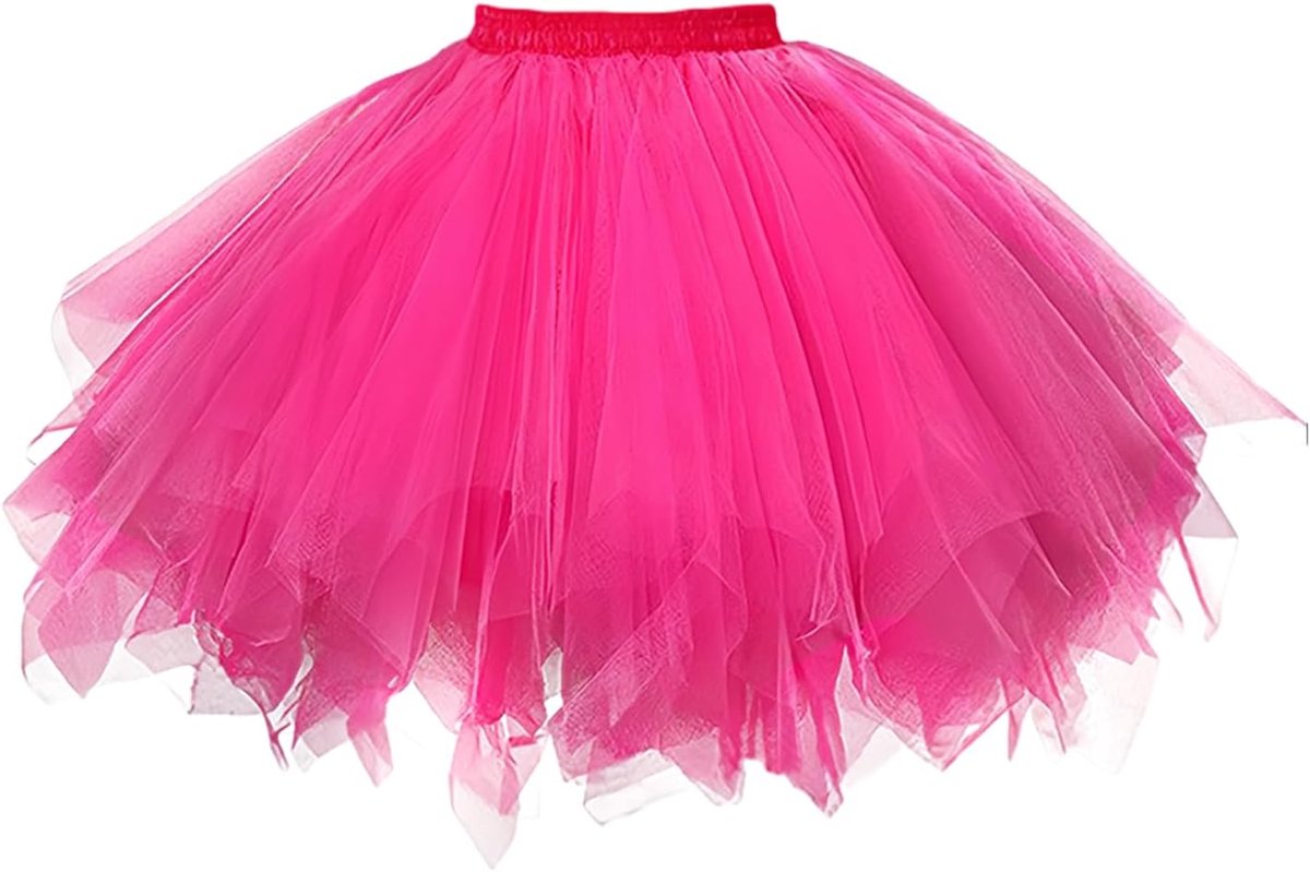 rok voor dames, knalkleurrijke meerlaagse tutu-rok voor carnaval en jaren 80-feest