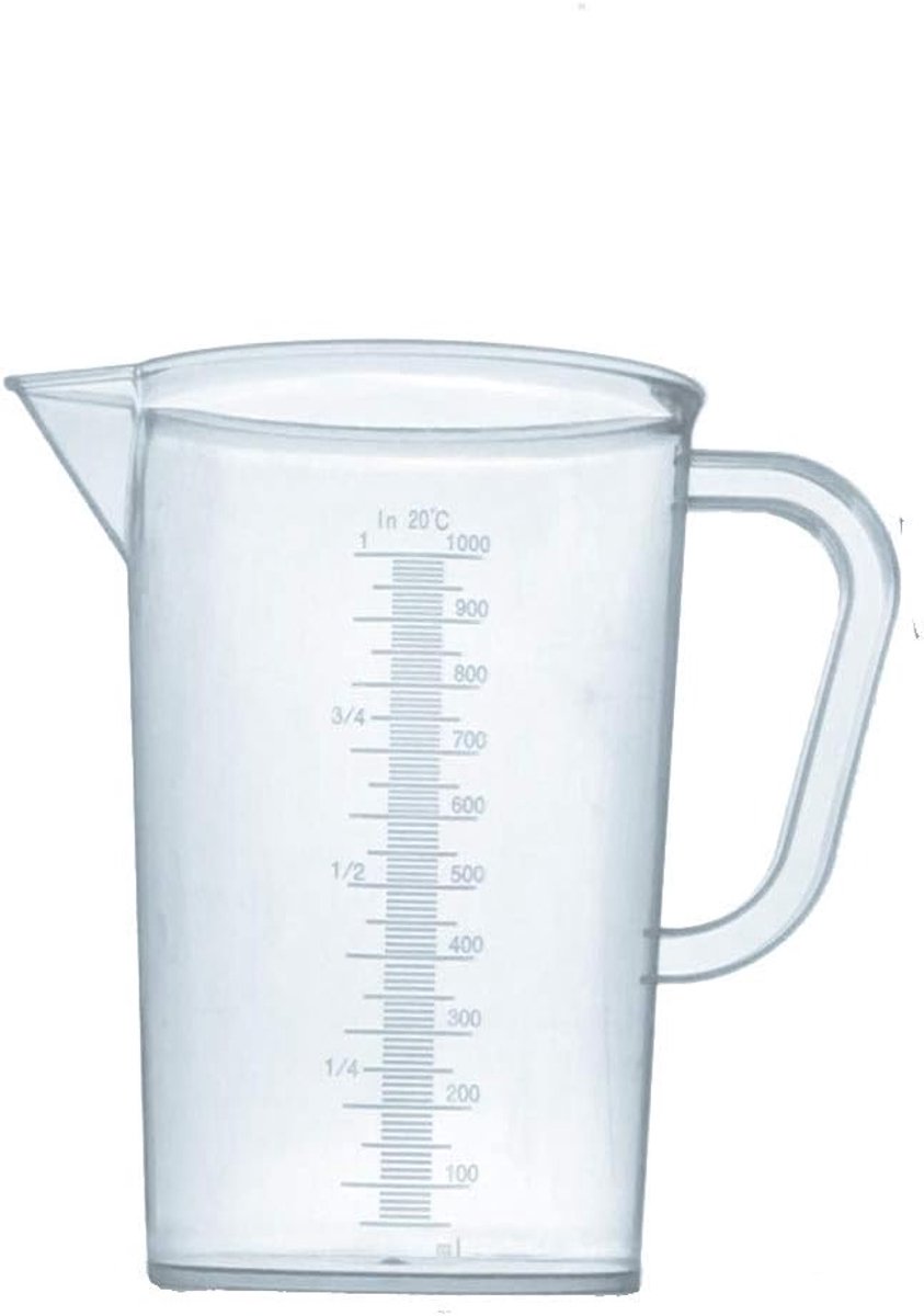1L plastic afgestudeerde bekers met handvatten, die Beker1000ml Plastic Metende Kop meten meten