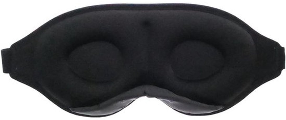 Slaapmasker - Oogmasker reizen - Rustgevende slaap - Verhoogde neusbrug - 25cm x 10cm - Zwart