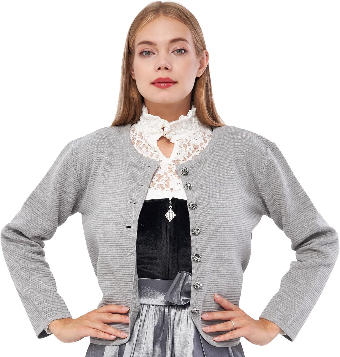 Klederdrachtjas voor dames, dirndljas, kort, gebreid vest