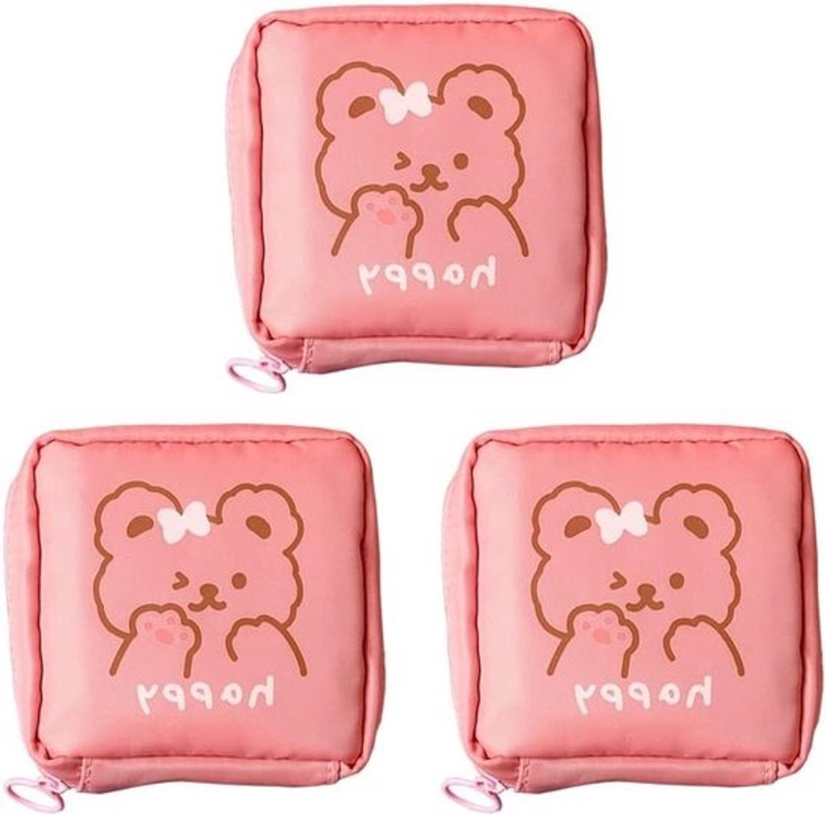 STARRY G 3PCS maandverband, maandverband opbergtas, draagbare periode maandverband zakje, tampon houder case voor tiener meisjes vrouwen, handtas kleine zakjes voor sundries, lippenstift - roze