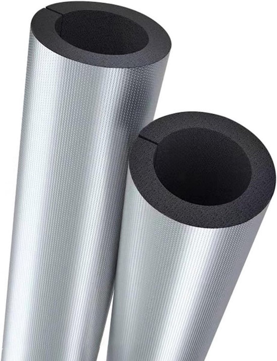 Pijpisolatie Schuimbuis - Isolatieslang Buisisolatie - Leidingen Beschermen - Zelfklevend Aluminiumfolie - 20mm 30mm Wanddikte - Grijs