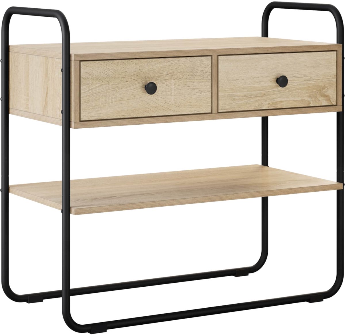 vidaXL Consoletafel - Sonoma - Eiken - 100 - x - 40 - x - 75 - cm - Bewerkt - hout