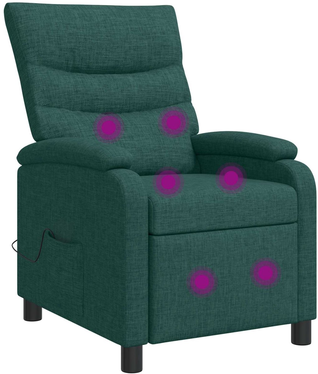 vidaXL Massage - Relaxstoel - Donkergroen - Stof