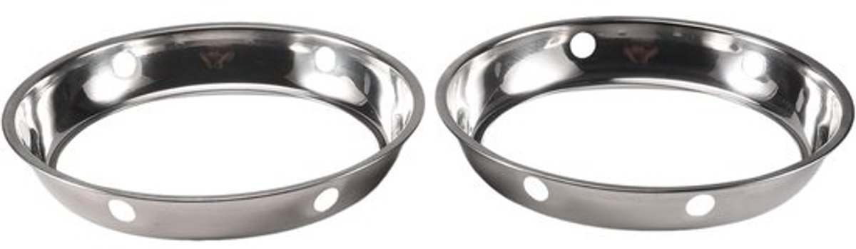 Wok Ring Set - Ondersteuning voor Wok - Stabiel Koken - Roestvrij Staal - Universele Maat - Zilverkleurig