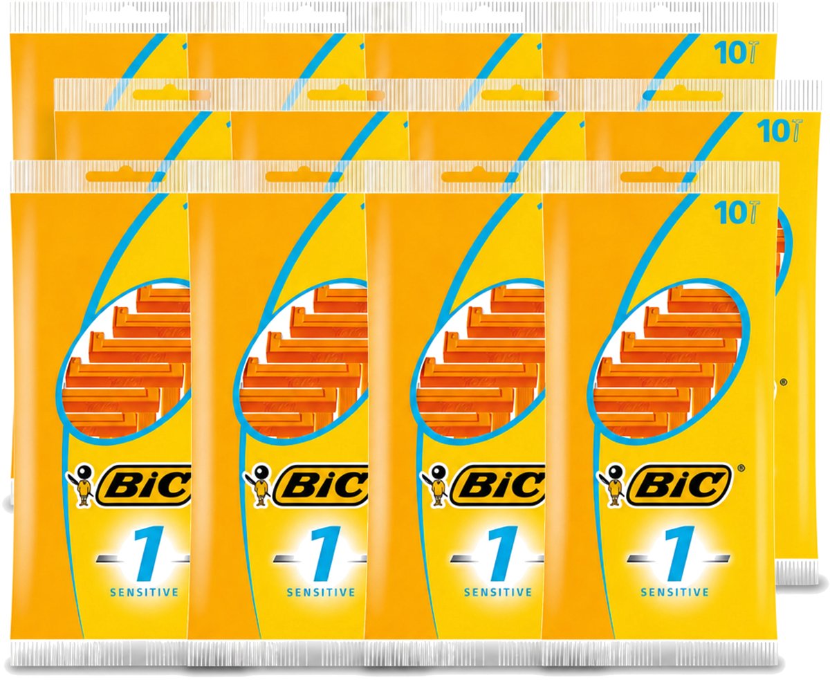 12 x Bic - Scheermesjes - Sensitive - Enkel Mesje - Wegwerpmesjes - 10 Scheermesjes - Voordeelverpakking - 12 stuks