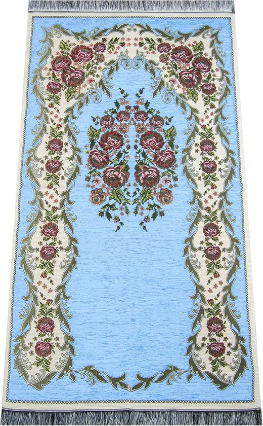 islamitische fluwelen geschenkdoos, 4-delige luxe set bekleed met elegant koranfluweel en Tesbih gebedskralen en gebedkleed, petroleum — afbeelding 3
