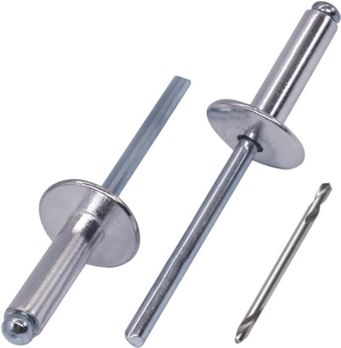 30x Grote Flens Aluminium Blindklinknagels 5.0 x 18 mm - Inclusief Boortje