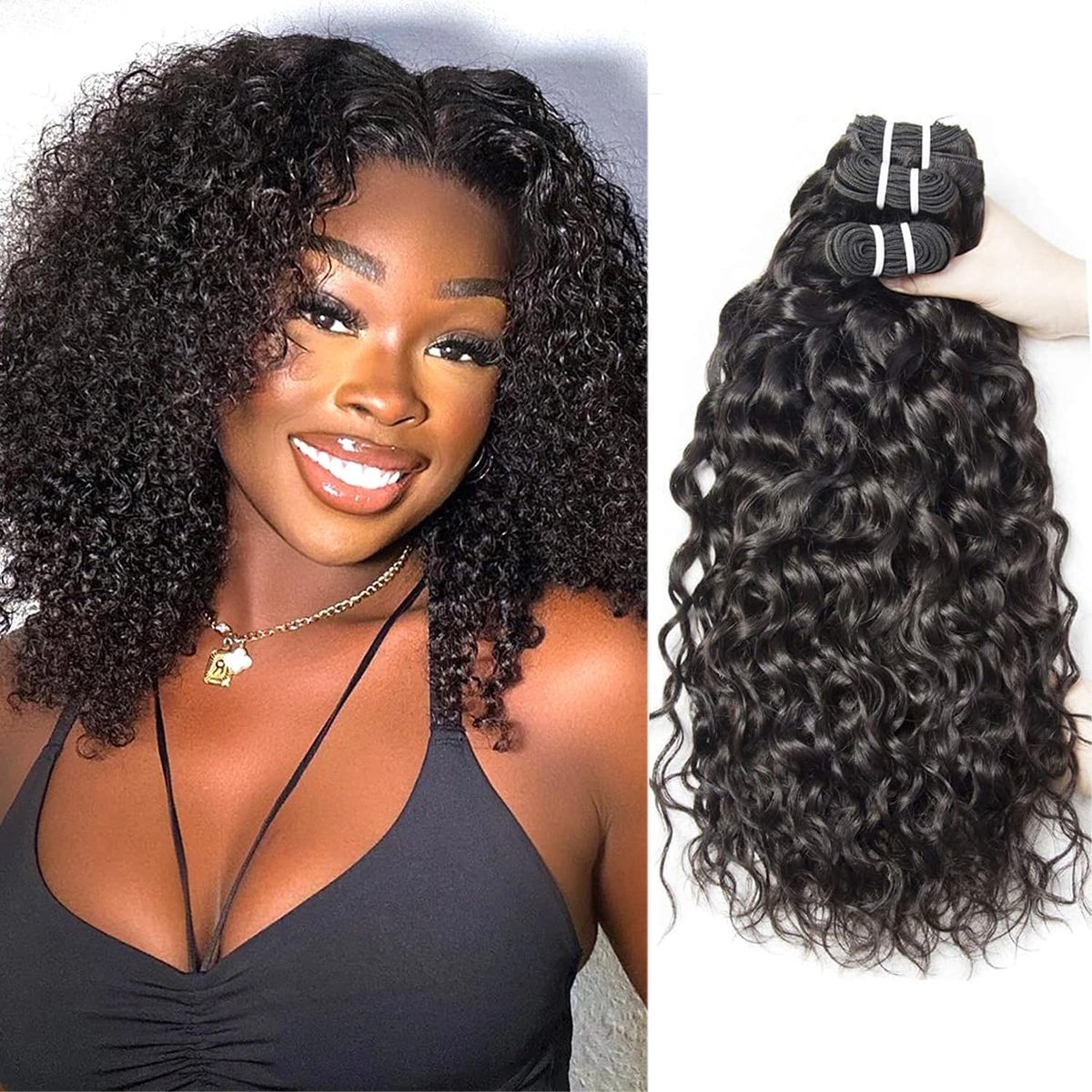 Curly Wave bundels menselijk 3 Kinky Curly haar, 16+18+20 Pouces, Braziliaans Virgin menselijk haar, 80 g/bundel, totaal 240 g